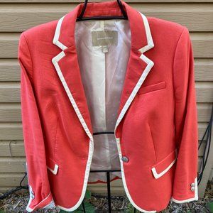 Banana Republic orange/cream varsity style blazer